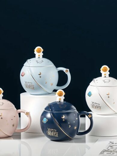 Pink Premium Quality Ceramic Coffee Mug with spoon