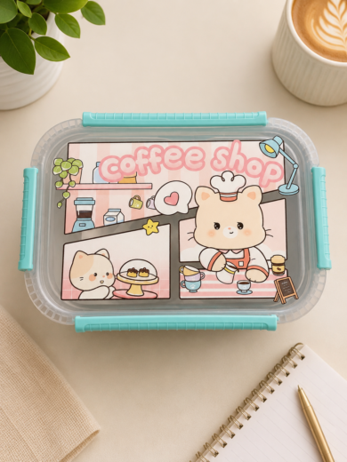 Coffee Shop Stainless Steel Bento Lunch Box